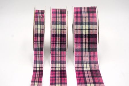 Himbeere und Kohlenstoffgrau Stilvolles Karomusterband_AI